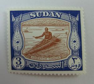 1951 Sudan  SC #106 AMBATCH CANOE  KGVI  MH stamp