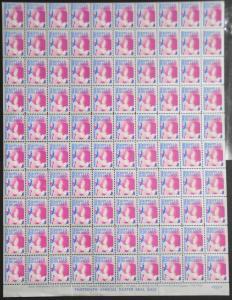 1946 Easter Seals Crippled Children Label, Cinderella Stamp Full Sheet of 100