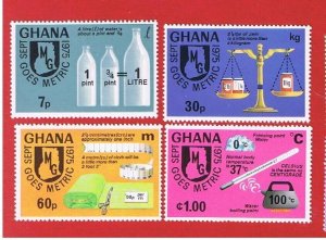 Ghana #570-573  MNH OG   Metric System    Free S/H