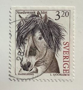 Sweden 1994 Scott 2047 used- 3.20 kr, Domestic animals, North Sweden horse