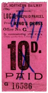 (I.B) Great Northern Railway : Local Parcel 10d (King's Cross)