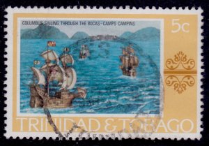 Trinidad and Tobago, 1976, Columbus Sailing, 5c, used