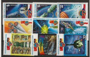 Russia 1978 Space Flights, Czech, Polish, East Germany 3 sets of 3  MNH