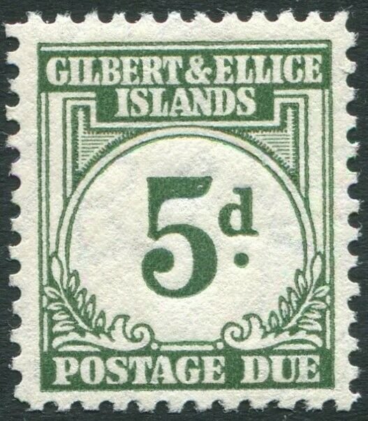 GILBERT & ELLICE ISLANDS-1940 5d Grey-Green Postage Due Sg D5 MOUNTED MINT