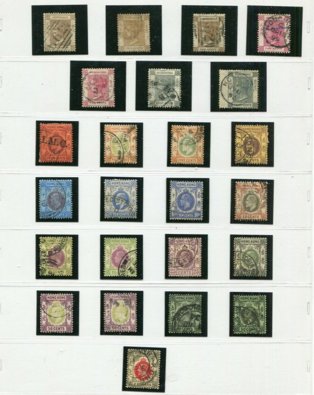 QV - KGV HONG KONG & POs IN CHINA GREAT CLASSIC LOT WITH MANY BETTER STAMPS