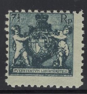 WC1_20677*. LIECHTENSTEIN. Rare 7 1/2 Rp. Perf. 9 1/2 stamp. Sc. 58a. MNH
