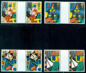 GB SG1436 THRU 1439, SCOTT #'S 1256-1259 GUTTER PAIRS, MINT, OG, NH, GREAT PRICE