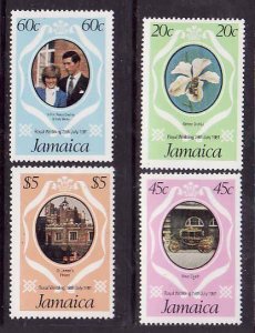 Jamaica-Sc#500-3- id8-unused NH set-Royal Wedding-Princess Diana-1981-