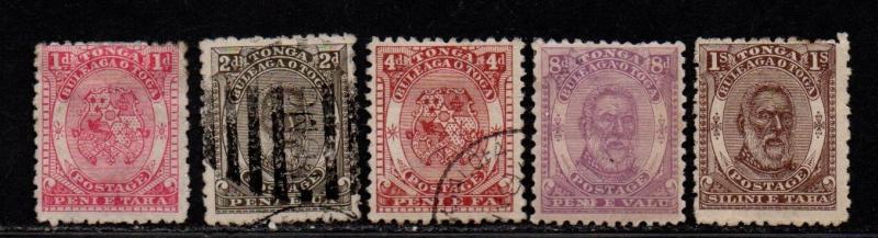 $Tonga Sc#10-14 used+M/H/F-VF, complete set, 13-14 mint, 10 no gum, Cv. $276