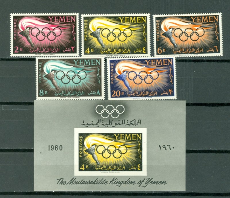 YEMEN OLYMPICS #98-102..SET & SOUV. SHEET...MNH...$90.00