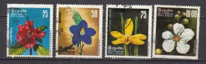 J42033 JL Stamps 1976 sri lanka set used #495-8 flowers