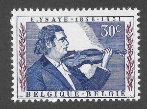 Belgium Scott 526 MNHOG - 1958 Eugène Ysaye, Violinist