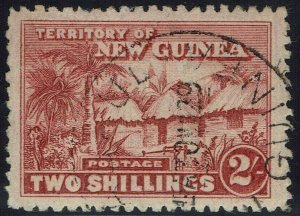 NEW GUINEA 1925 HUT 2/- USED