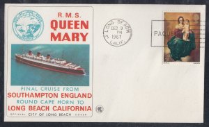 Great Britain - R.M.S. Queen Mary Final Cruise Cover, Long Beach