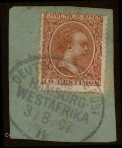 Spain 1897 Germany Hamburg Westafrika IV Deutsche Seepost Cancel 78238