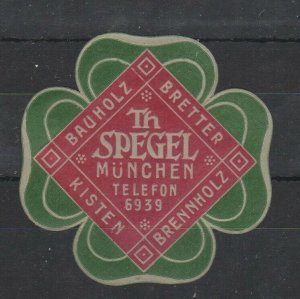 Germany Advertising Stamps Th. Spegel Lumberyard & Mill Munich Clover NG - AL