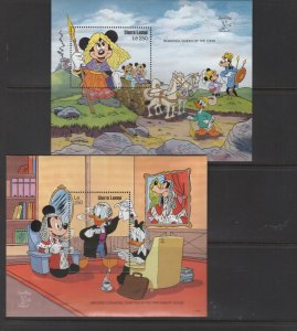 SIERRA LEONE # 1243-52 DISNEY goofy mickey 2c/c 8 stamps Stamp World London 1990