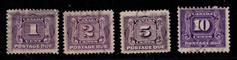 Canada # J1-5  Used  4 diff  with light cancel Cat $ 27.90