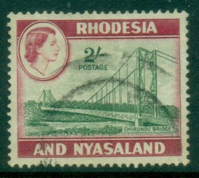 Rhodesia & Nyasaland 1959-63 QEII Pictorial 2sh Chirundu Bridge FU
