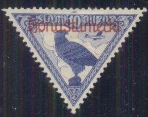 ICELAND #CO1 10aur Official Airmail - Falcon Triangle, og, hinged, Scott $30.00