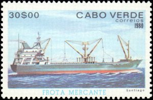 Cape Verde #422-427, Complete Set(6), 1980, Ships, Never Hinged