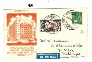 NEW ZEALAND Illustrated Cover CHIEF POST OFFICE DUNEDIN Opening 1927 GA64