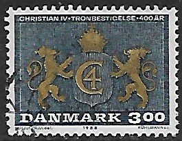 Danmark # 847 - Lions & Initial  - used     -{Dk9}