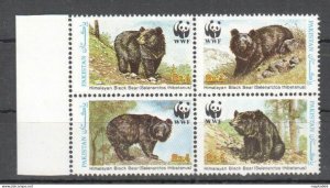 L1111 Pakistan Wwf Fauna Wild Animals Bears 1Set Mnh