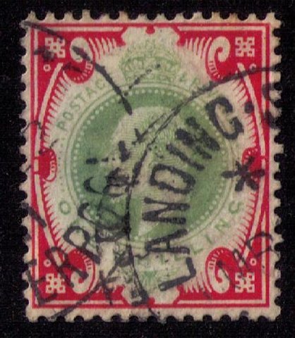 Great Britain Sc #138 1 Shilling/KEVII Used Carmine & Dull Green Very Fine