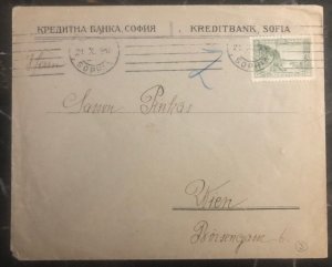 1916 Sofia Bulgaria Credit Bank Censored Cover To Vienna Austria