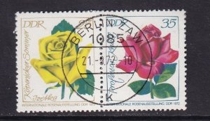 German Democratic Republic   DDR   #1383B+1383C cancelled 1972  roses pair