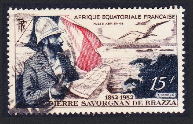 Fr. Eq. Africa Birds Birth Centenary of Count de Brazza 1v 15f canc SG#270