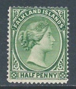 Falkland Islands #10 Mint No Gum 1/2p Queen Victoria - Yellow Green