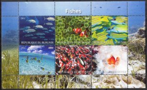 Burundi 2011 Marine Life Fishes II Sheet MNH** Cinderella !