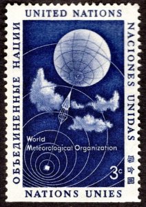 1957, United Nations 3c, Weather Satellite, Used, Sc 49