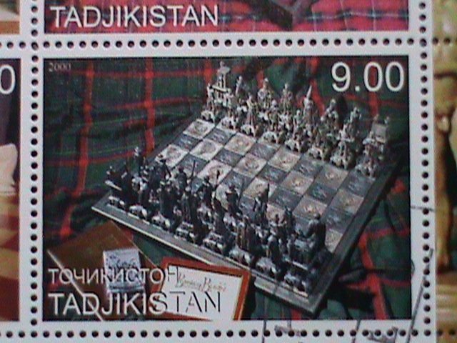 TAJIKISTAN STAMP-2000-WORLD FAMOUS CHESS CTO  FULL SHEET-VERY FINE