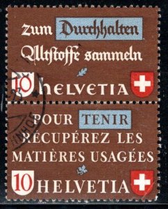 Switzerland Scott # 282, 283, used, se-tenant