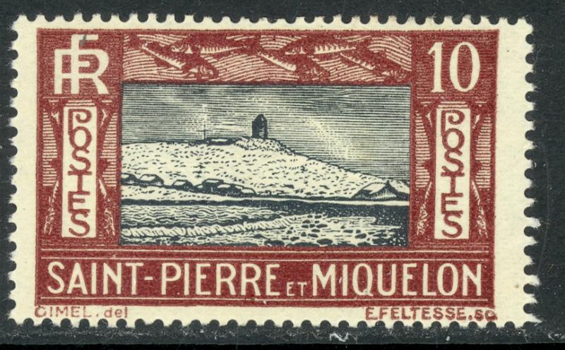 ST PIERRE AND MIQUELON 1932-33 10c LIGHTHOUSE Sc 140 MH