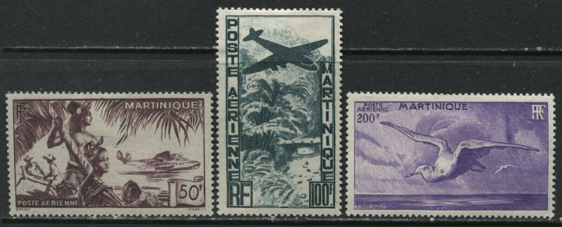 Martinique1947 set 50 to 200 francs mint o.g. hinged