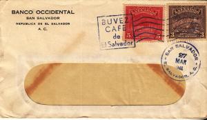 El Salvador #576 & 577 on Cover 1941  Slogan Cancel