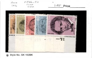 Switzerland, Postage Stamp, #546-550 Used, 1972 Einstein (AD)