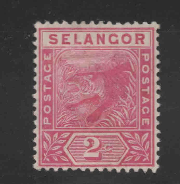 MALAYA-Selangor Scott 25 Mint Hinged,  MH* pencil mark in gum