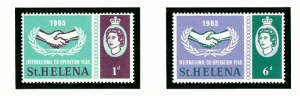 St Helena 182-83 MNH 1965 Intl Cooperation Year