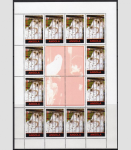 Angola 2000 HARRY POTTER White Owl Sheet 12v + Labels Perforated Mint (NH)