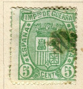 SPAIN; 1874-76 classic War Stamp issue fine used 5c. value