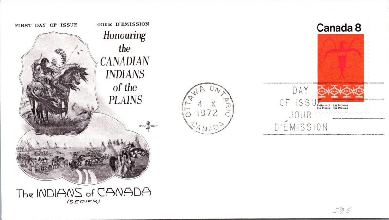 Canada 1972 FDC - Canadian Indians Of The Plains - Ottawa Ont - J8856