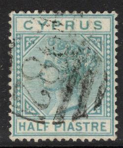 CYPRUS SG11 1881 ½pi EMERALD-GREEN USED