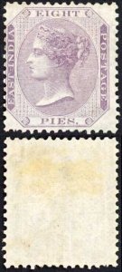 India SG52 8p Purple/white Mint (mounted) Cat 90 Pounds