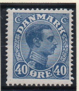 Denmark Sc 118 1922 40 ore dark blue Christian X  stamp mint