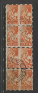 STAMP STATION PERTH South Africa #96 Welder Vertical Block of 8 Used